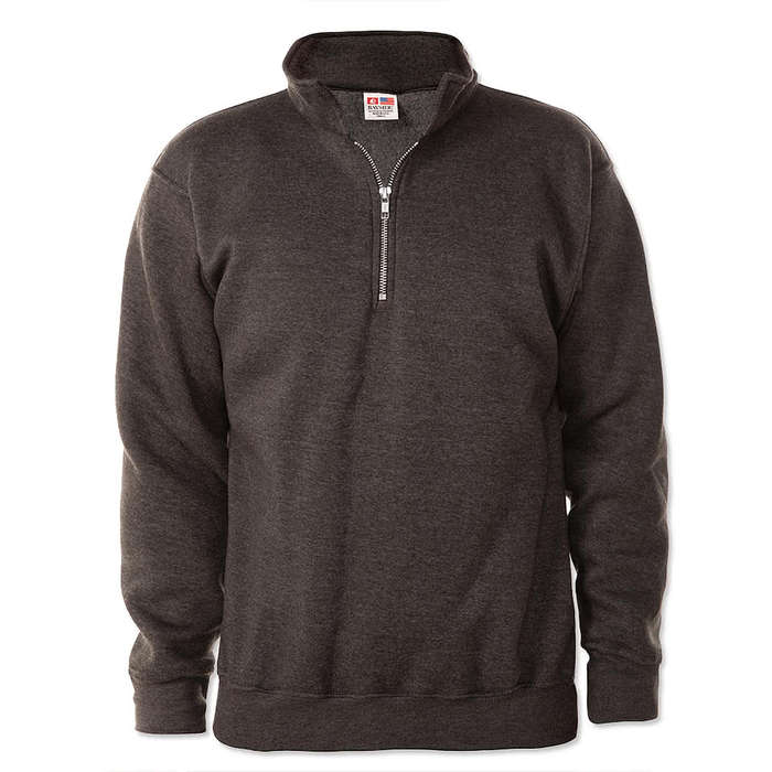 Bayside USA-Made Quarter-Zip Pullover Sweatshirt