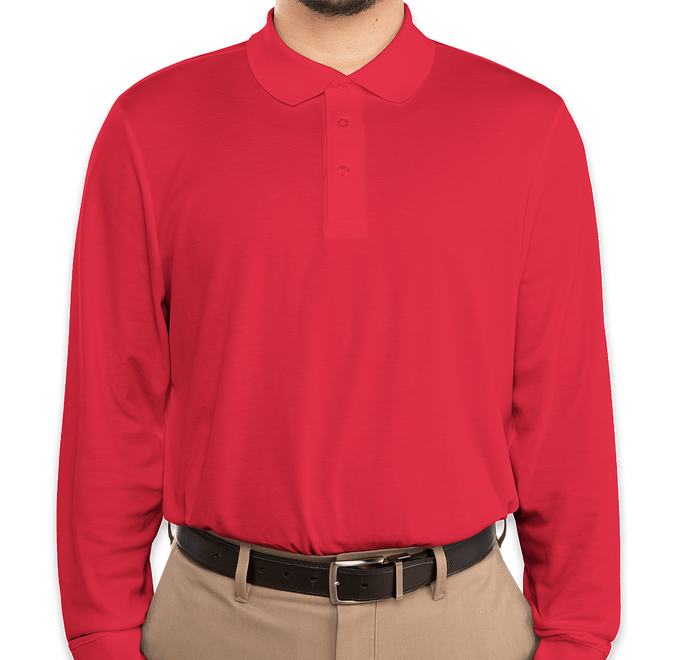 Devon & Jones Tall CrownLux Long Sleeve Performance Polo - Embroidered-default