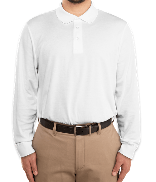 Devon & Jones CrownLux Long Sleeve Performance Polo in White