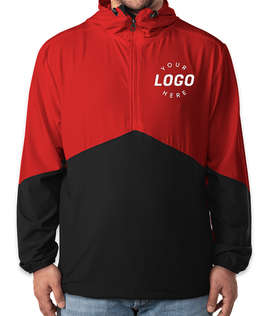 Russell Athletic Legend Half Zip Hooded Sweatshirt - Color: True Red / Black