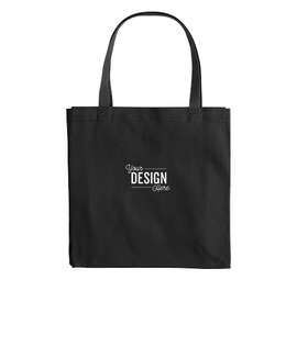 Embroidered Large Gusseted Midweight 100% Cotton Canvas Tote - Color: Black