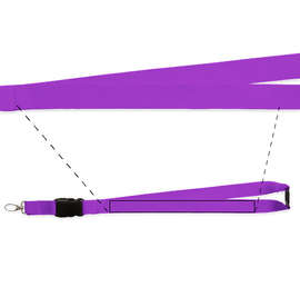 Breakaway Lanyard with Metal Swivel Hook - Color: Purple
