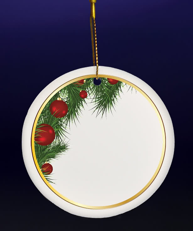 Holiday Tree 3" Round Ceramic Ornament