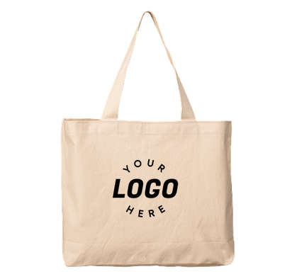 Personalized Herringbone Cotton Canvas Grocery Tote Bags