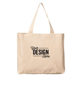 Bayside USA-Made Large 100% Cotton Canvas Tote - Color: Natural