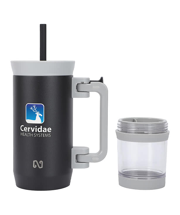 NAYAD 23 oz. Quest Insulated Tumbler with Foldable Handle & Snack Cup