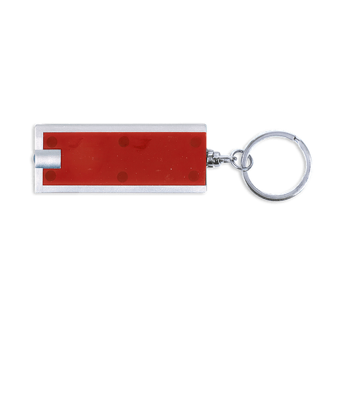 LED Flashlight Keychain in Red