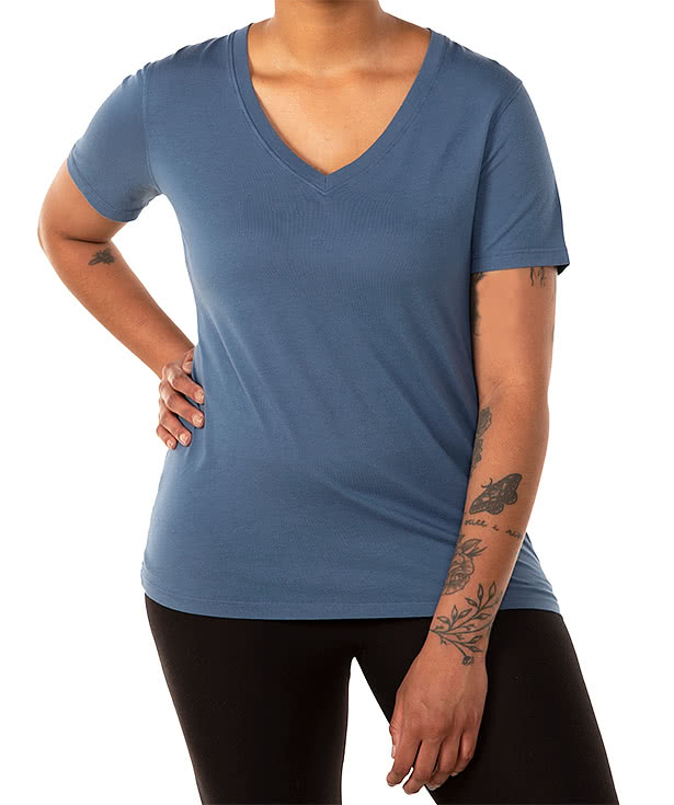 American Giant Women's USA-Made Classic 100% Cotton V-Neck T-shirt