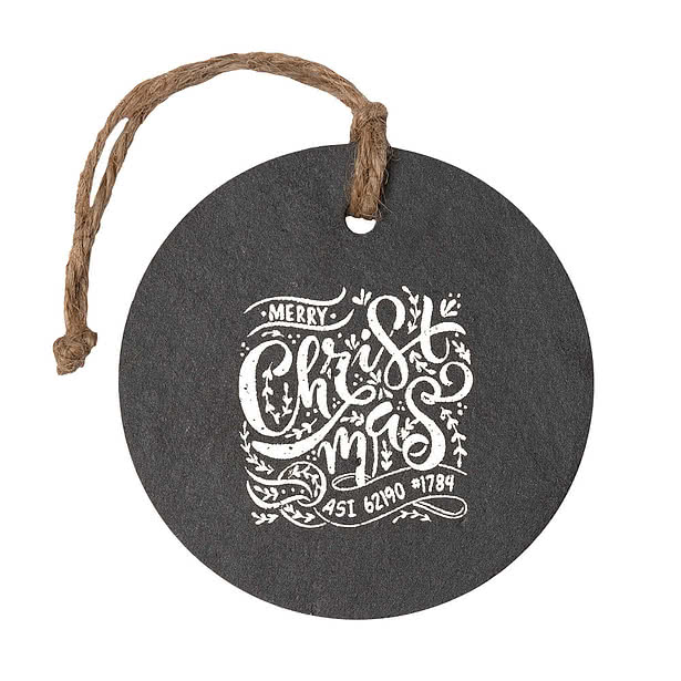 Round Slate Ornament