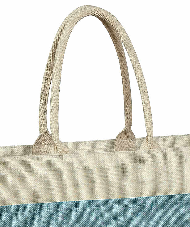 Medium Gusseted Jute Tote Bag with Front Pocket