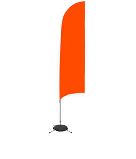 Full Color 13’ Streamline Razor Flag with Cross Base - Color: Orange