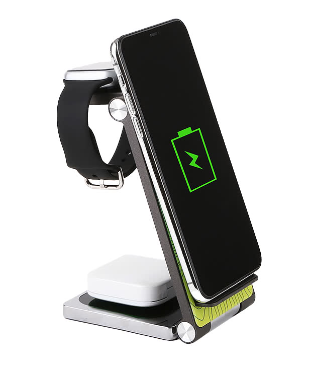 Full Color 3-in-1 Tri-Fold 15W Portable Wireless Charging Stand