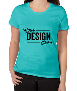 Royal Apparel Women's USA-Made Slim Fit Organic T-shirt - Color: Scuba Blue