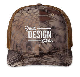 Richardson Patterned Snapback Trucker Hat - Color: Kryptek Highlander / Buck