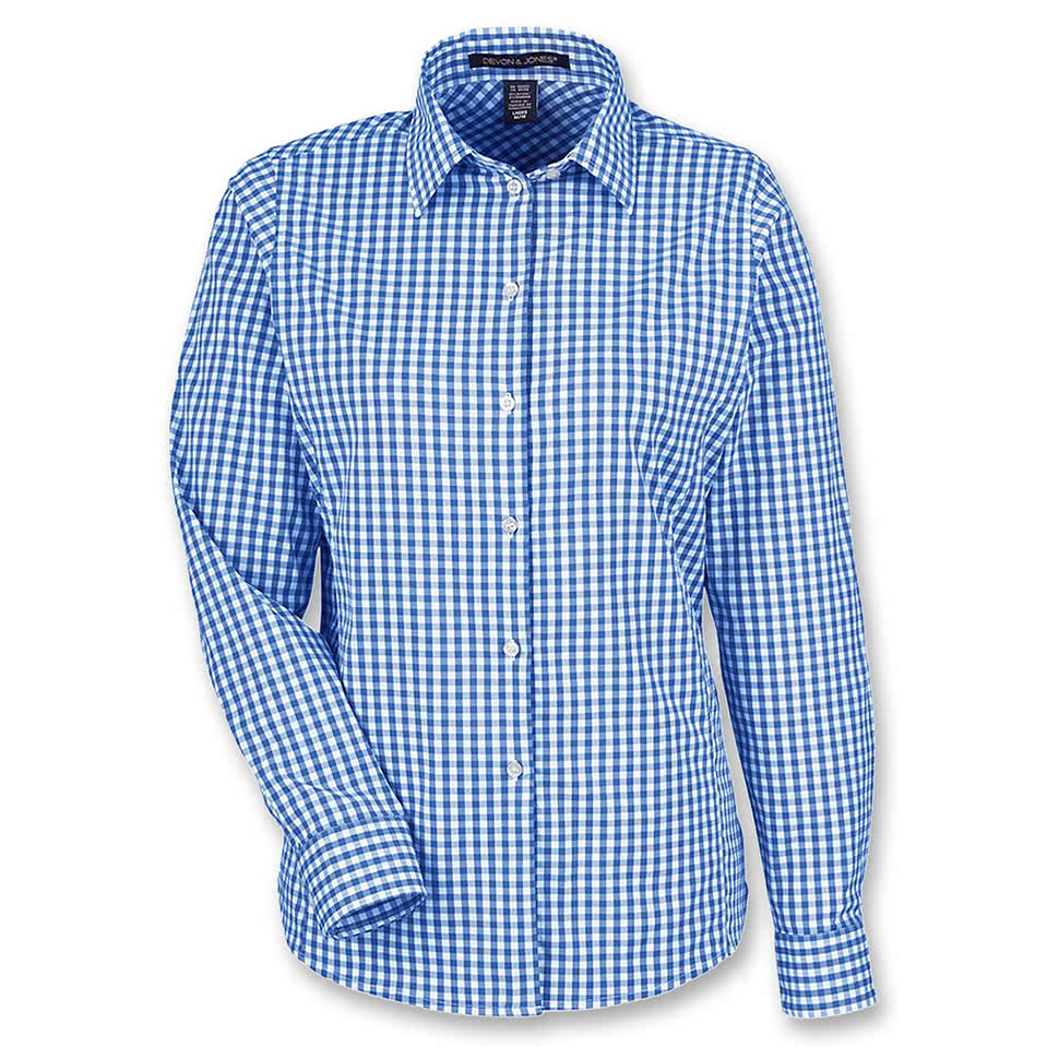 Devon & Jones Women's CrownLux Gingham Performance Dress Shirt