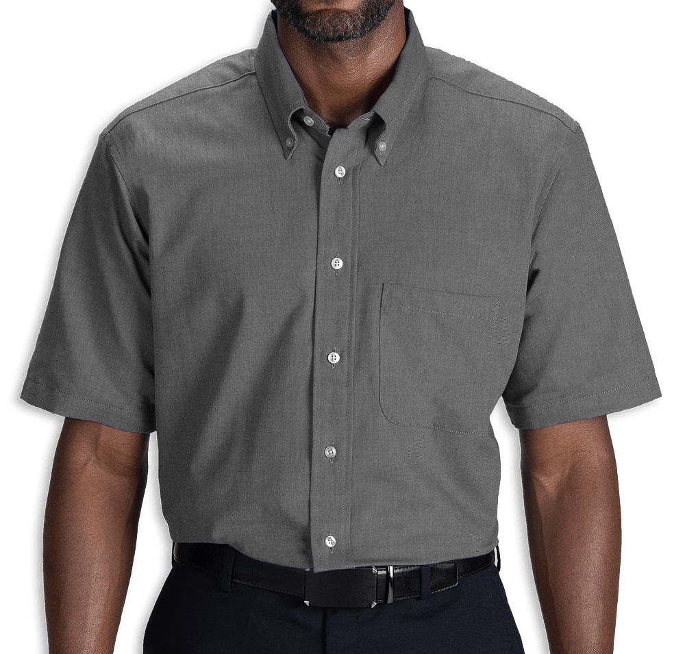 Edwards Oxford Short Sleeve Easy Care Dress Shirt-default