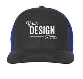 Richardson Twill Back Snapback Hat - Color: Charcoal / Royal