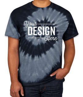 Dyenomite 100% Cotton Two-Tone Spiral Tie-Dye T-shirt - Color: Black