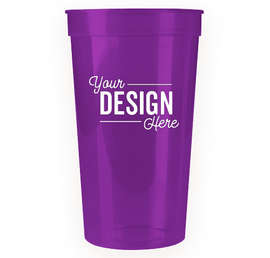 32 oz. Plastic Stadium Cup - Color: Translucent Purple