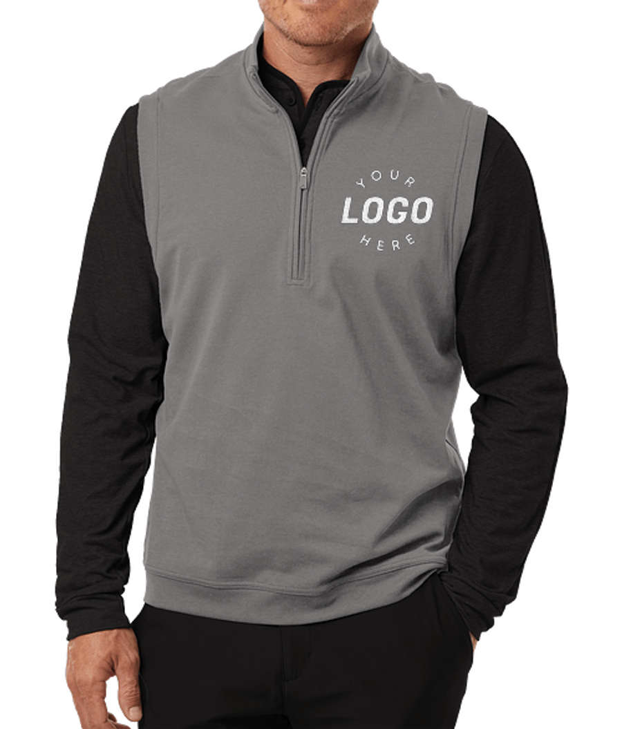 Adidas Club Recycled Quarter Zip Vest - Embroidered in Grey Three