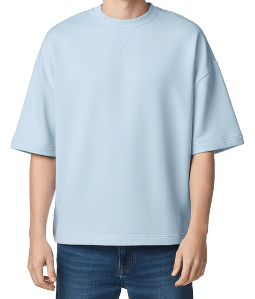 American Apparel Heavyweight French Terry T-shirt in Powder Blue