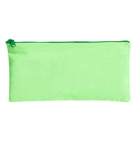 Large Colored Canvas Pouch with Colored Zipper - Color: Key Lime Pie/ Green