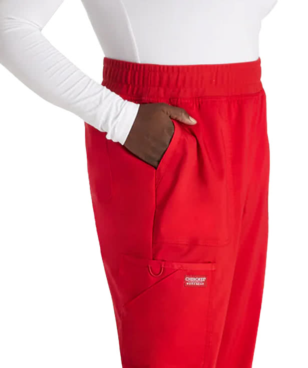 Cherokee Women's Workwear Revolution 5-Pocket Mid Rise Jogger Scrub Pant
