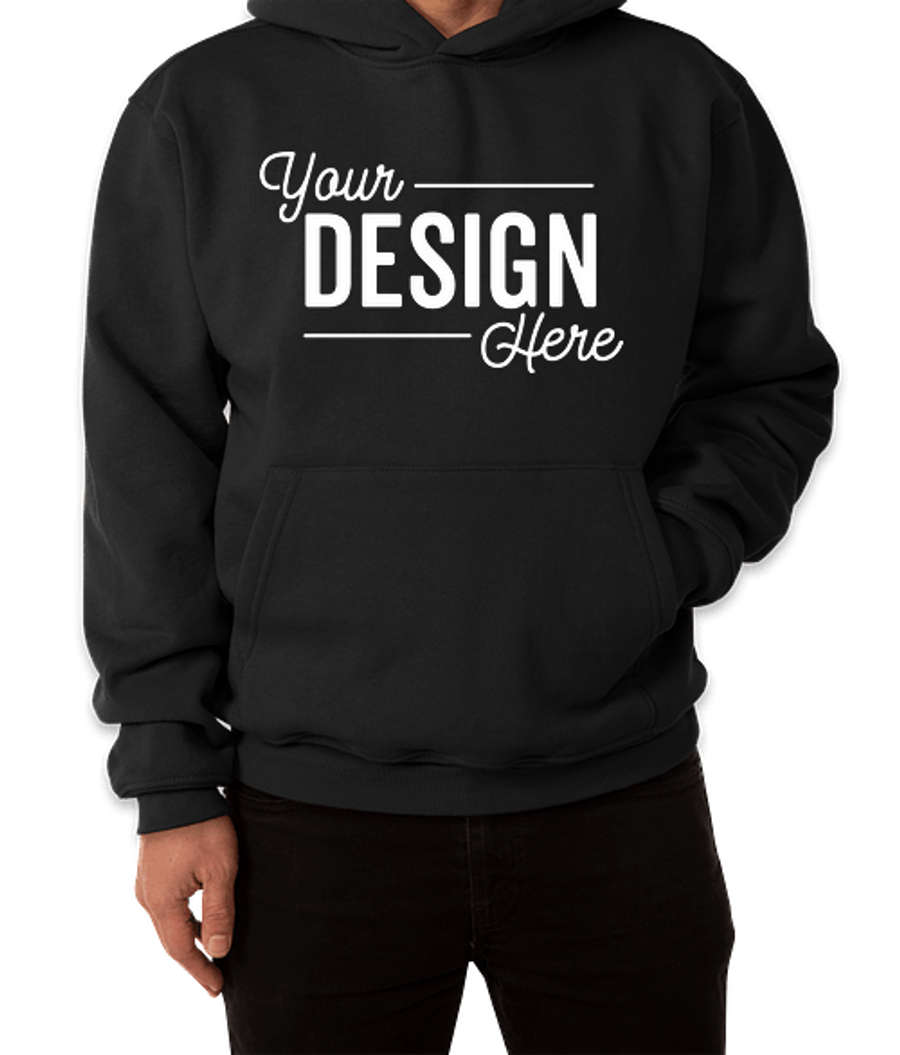 Bayside USA-Made Super Heavy Pullover Hoodie in Black