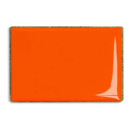 Rectangular Lapel Pin - Color: Orange / Brass
