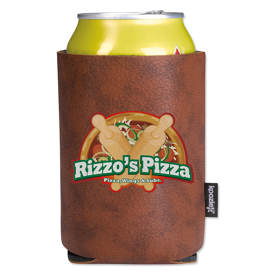 Full Color Koozie® Faux Leather Collapsible Can Cooler