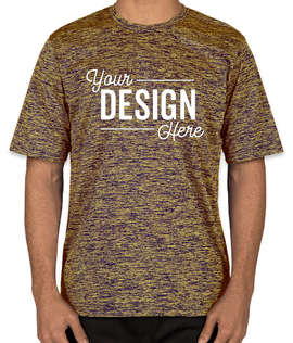 Sport-Tek Electric Heather Performance Shirt - Color: True Royal / Gold Electric