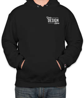 Embroidered Champion Powerblend Pullover Hoodie - Color: Black