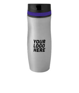 Full Color 14 oz. Persona Wave Trail Vacuum Insulated Tumbler - Color: Gray / Purple