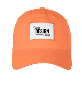 Ahead Largo Washed Twill Baseball Hat with White Rectangle Patch - Color: Cantaloupe