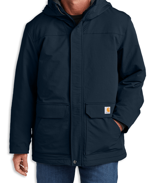 Carhartt Super Dux Hooded Insulated Jacket - Embroidered in Navy