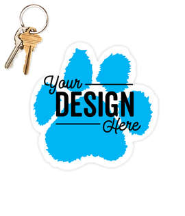5.5 in. x 5.5 in. Paw Print Car Magnet - Color: Columbia Blue / White