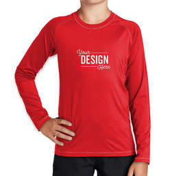 Sport-Tek Youth Long Sleeve Rash Guard Shirt - Color: True Red