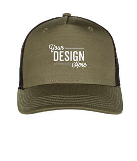 Legacy Roadie Five-Panel Trucker Hat - Color: Olive Slub / Black