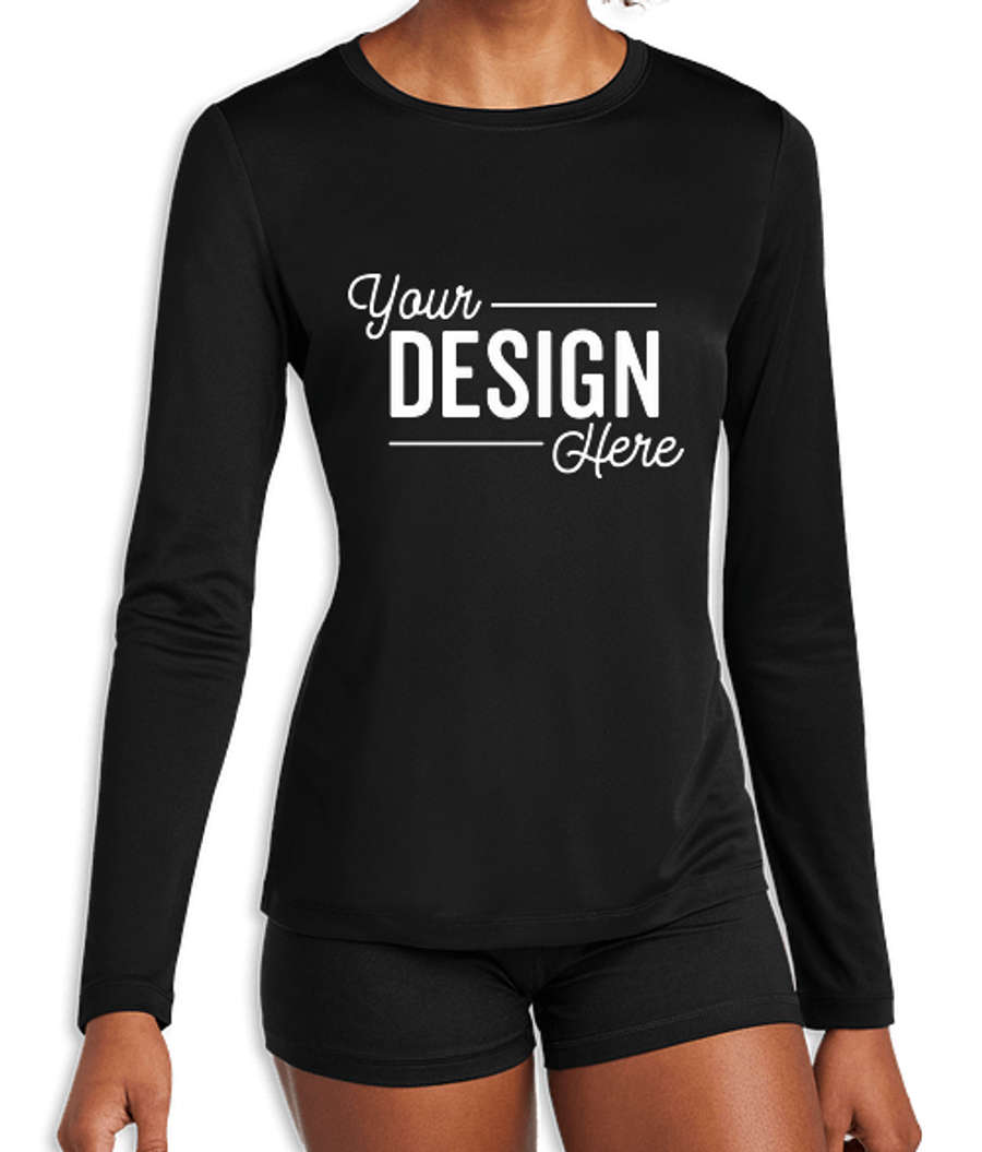Sport-Tek Women's UPF 50 Long Sleeve Performance Shirt in Black