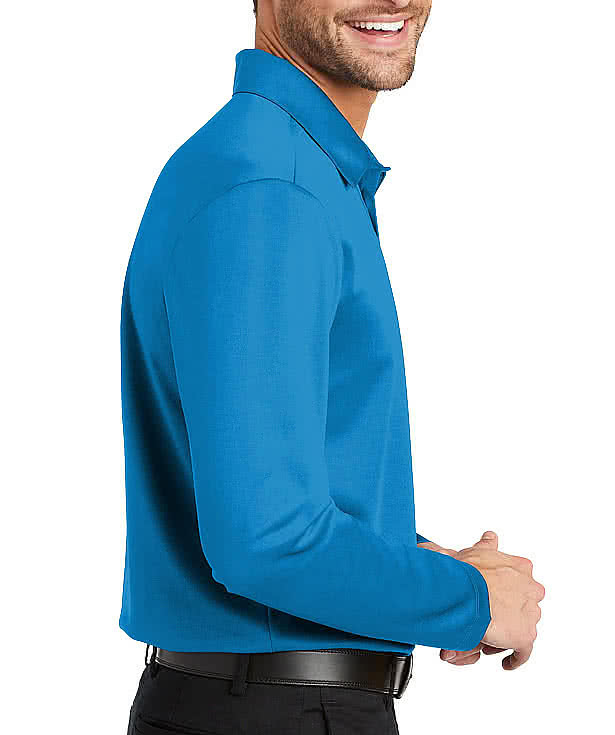 Port Authority Silk Touch Long Sleeve Performance Polo - Embroidered