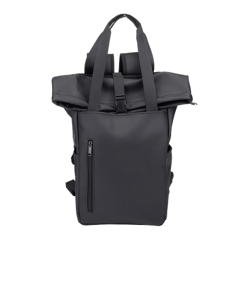 Kasai Leatherette Multi-Strap Backpack in Black