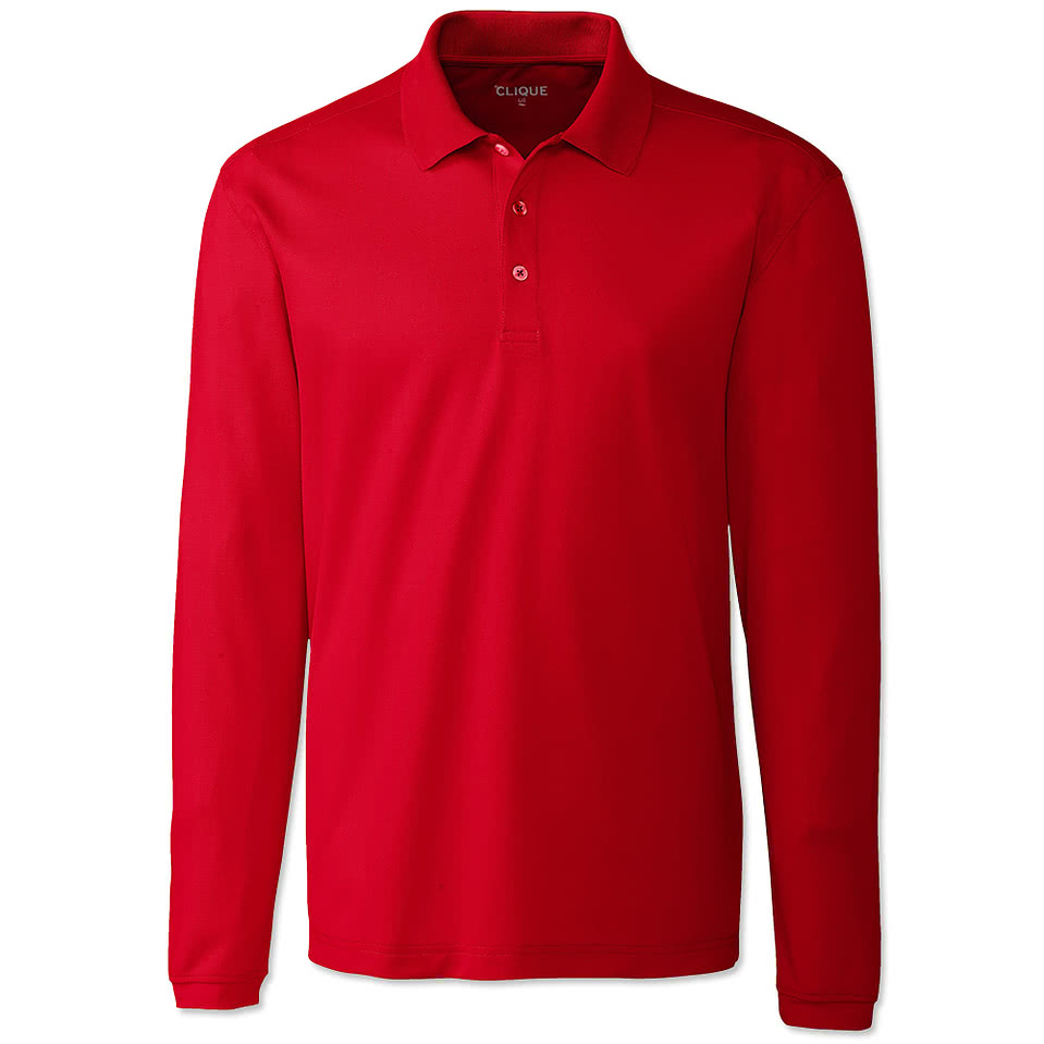 Clique by Cutter & Buck Spin Eco Long Sleeve Performance Pique Polo