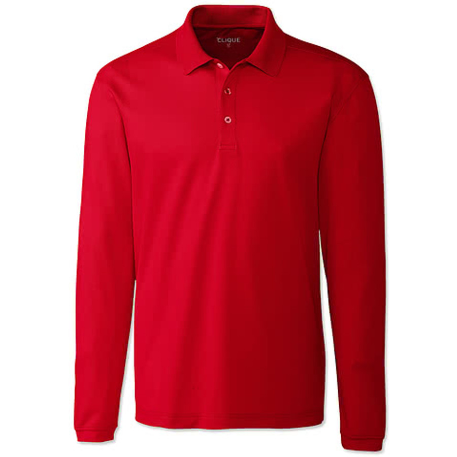 Clique by Cutter & Buck Spin Eco Long Sleeve Performance Pique Polo