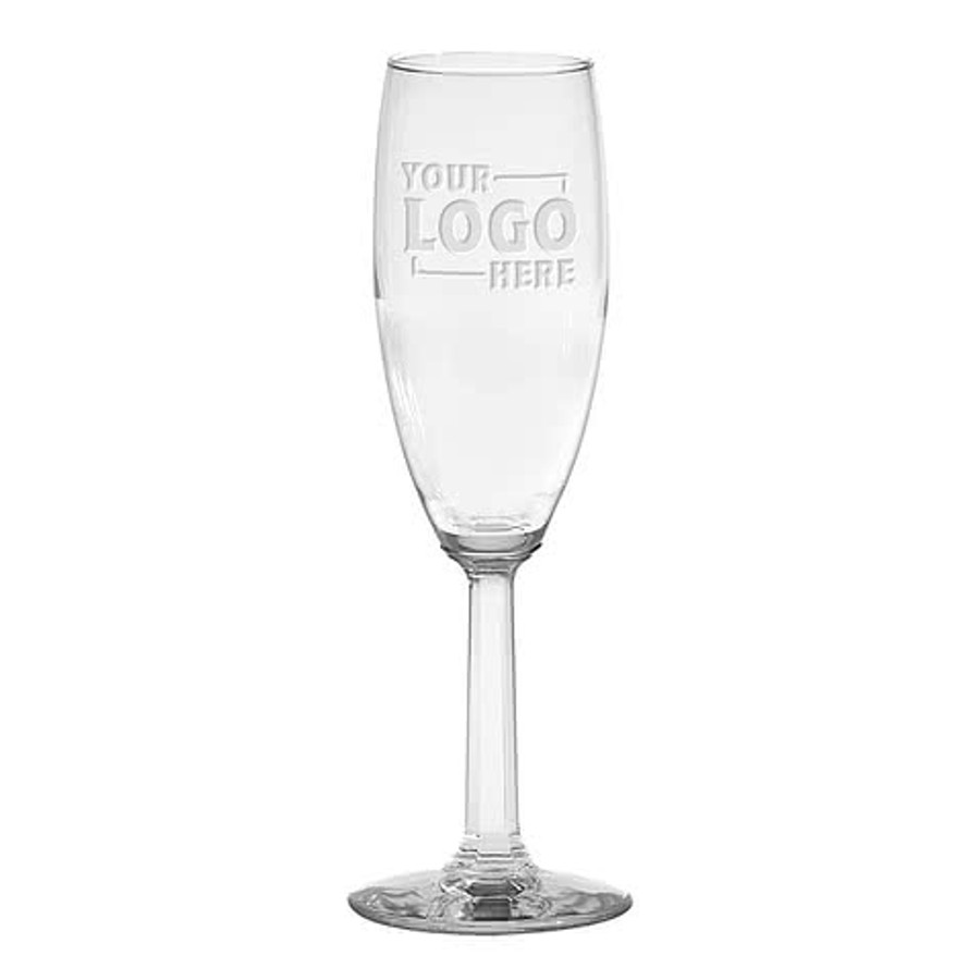 Laser Engraved 6 oz. Napa Valley Glass Champagne Flute in Clear