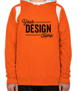 Team 365 Contrast Performance Pullover Hoodie - Color: Sport Orange / White