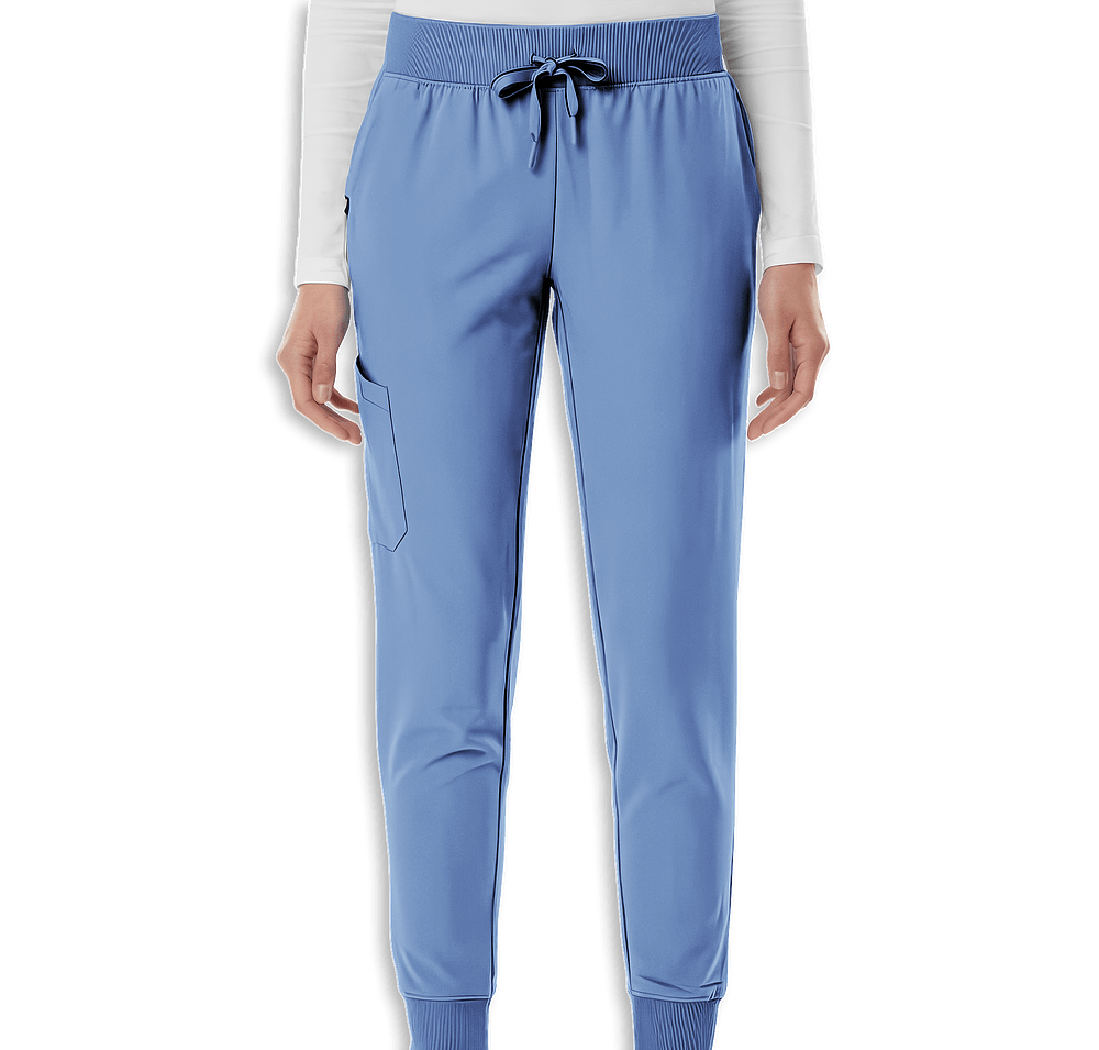 Jaanuu Women's Petite Silex Knit-Waist Jogger Scrub Pant - Printed-default