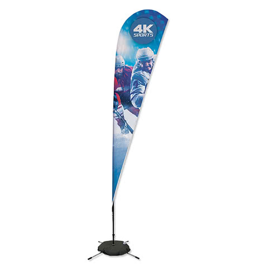 Full Color 11.5' Streamline Teardrop Flag with Cross Base in Kelly Green