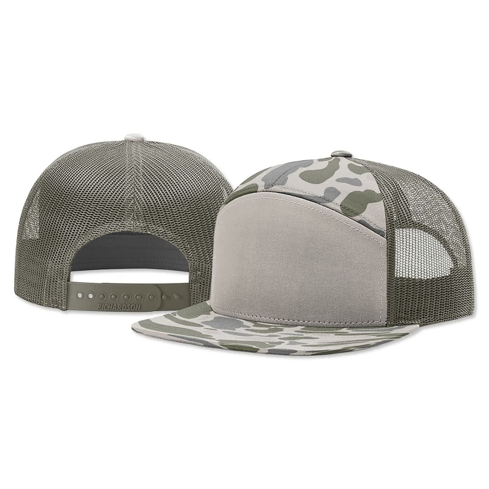 Richardson Camo 7-Panel Snapback Trucker Hat