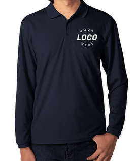 Clique by Cutter & Buck Eco Long Sleeve Performance Pique Polo - Color: Dark Navy
