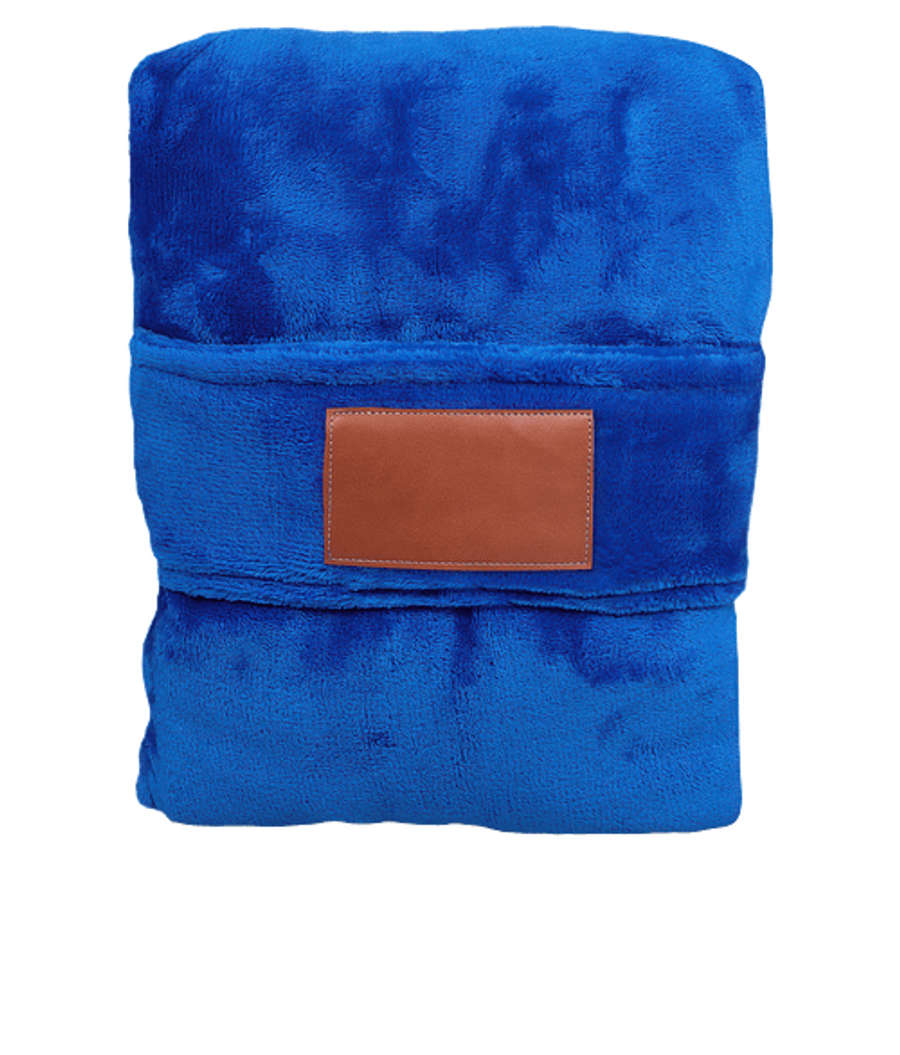 Debossed Duo Travel Pillow & Blanket in BLUE-REFLEX